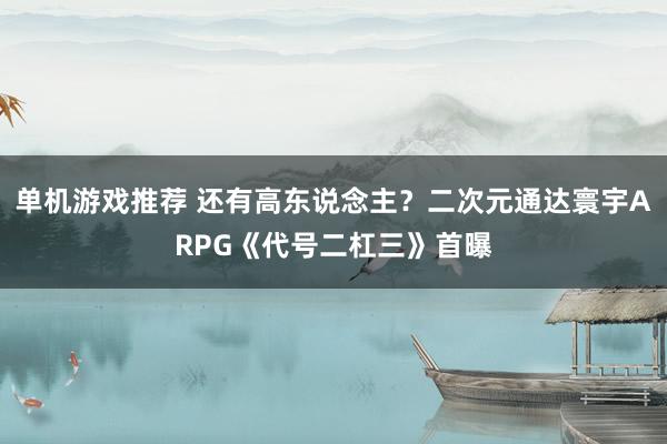 单机游戏推荐 还有高东说念主？二次元通达寰宇ARPG《代号二杠三》首曝