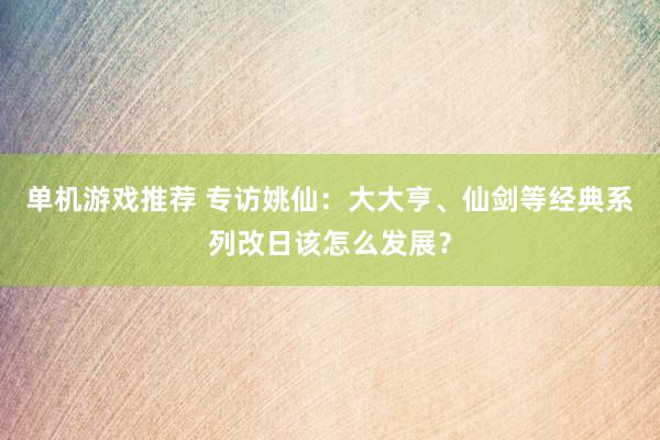 单机游戏推荐 专访姚仙：大大亨、仙剑等经典系列改日该怎么发展？