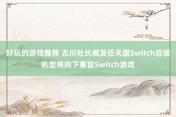 好玩的游戏推荐 古川社长阐发任天国Switch后续机型将向下兼容Switch游戏